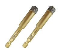 NBB Forets diamantés brasés avec tige hexagonale, connexion rapide, pour le perçage à sec sur la céramique, le carrelage, le granit, le marbre, utilisés sur une perceuse à cordon ou sans fil (2, 12mm)