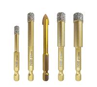 NBB Forets diamantés brasés avec tige hexagonale, connexion rapide, pour le perçage à sec sur la céramique, carrelage, granit, marbre, utilisés sur une perceuse à cordon ou sans fil (4, 6/8/10/12mm)