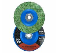 NBB Roue à lames diamantées disque meule diamant lame coupe de meulage ponçage polissage pour céramique, grès, porcelaine, pierre, granit, carrelage M14 bride pour meuleuse d'angle (115 mm 60#)