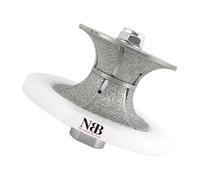 NBB Roue profilée diamantée avec guide et couverture plus grande fraises de chanfreins en diamant foret toupie pour profiler carreaux porcelaine céramique granit marbre pierre (Full-Bullnose V40)