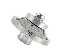 NBB Roue profilée diamantée fraise foret toupie diamant Meule de profil diamant avec capot en fer, profiler carreaux porcelaine céramique granit marbre pierre pour meuleuse d'angle (Bevel E10 )