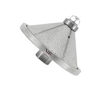 NBB Roue profilée diamantée fraise foret toupie diamant Meule de profil diamant avec capot en fer, profiler carreaux porcelaine céramique granit marbre pierre pour meuleuse d'angle (Bevel E40)