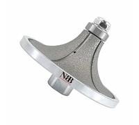NBB Roue profilée diamantée fraise foret toupie diamant Meule de profil diamant avec capot en fer, profiler carreaux porcelaine céramique granit marbre pierre pour meuleuse d'angle (Half-Bullnose B40)