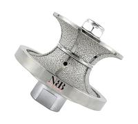 NBB Roue profilée diamantée fraise foret toupie diamant Meule de profil diamant avec capot en fer, profiler carreaux porcelaine céramique granit marbre pierre pour meuleuse d'angle (Full-Bullnose V60)
