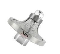 NBB Roue profilée diamantée fraise foret toupie diamant Meule de profil diamant avec capot en fer, profiler carreaux porcelaine céramique granit marbre pierre pour meuleuse d'angle (Half-Bullnose B50)