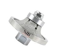 NBB Roue profilée diamantée fraise foret toupie diamant Meule de profil diamant avec capot en fer, profiler carreaux porcelaine céramique granit marbre pierre pour meuleuse d'angle(Half-Bullnose B15)