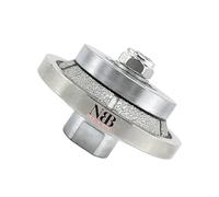 NBB Roue profilée diamantée fraise foret toupie diamant Meule de profil diamant avec capot en fer, profiler carreaux porcelaine céramique granit marbre pierre pour meuleuse d'angle (Bevel E5)