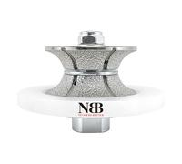 NBB Roue profilée diamantée, fraise foret toupie diamant, Roue de profil diamant, mèche pour profiler carreaux porcelaine céramique granit marbre pierre, pour meuleuse d'angle (Full-Bullnose V25)