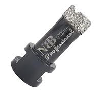 NBB Scie cloche diamant brasé sous vide avec M14, pour le forage à sec ou humide de manière professionnelle sur porcelaine dure, céramique, carrelage, granit, pour meuleuse d'angle (Dia.20mm)
