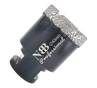 NBB Scie cloche diamant brasé sous vide avec M14, pour le forage à sec ou humide de manière professionnelle sur porcelaine dure, céramique, carrelage, granit, pour meuleuse d'angle (Dia.43mm)
