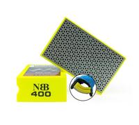 NBB Tampon à Main diamanté pour poncer ou polir éponge diamantée Bloc Diamant de ponçage Polissage avec Dos en éponge Flexible pour meuler Pierre Granit céramique Carreau Verre Bois métal (1, 400#)