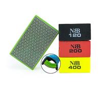 NBB Tampon à Main diamanté pour poncer ou polir éponge diamantée Bloc Diamant de ponçage Polissage avec Dos en éponge Flexible pour meuler Pierre céramique Carreau Verre Bois métal (60/120/200/400#)