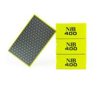NBB Tampon à Main diamanté pour poncer ou polir éponge diamantée Bloc Diamant de ponçage Polissage avec Dos en éponge Flexible pour meuler Pierre Granit céramique Carreau Verre Bois métal (4, 400#)
