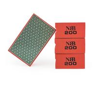 NBB Tampon à Main diamanté pour poncer ou polir éponge diamantée Bloc Diamant de ponçage Polissage avec Dos en éponge Flexible pour meuler Pierre Granit céramique Carreau Verre Bois métal (4, 200#)