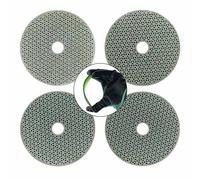 NBB Tampon de polissage diamant électroplaqué pour polissage à sec sur marbre granit pierre naturelle céramique bois verre métal diamètre 100 mm 4" avec dos en nylon (60/120/200/400#, 4)