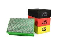 NBB Tampon diamanté pour poncer et polir Blocs éponge Diamant de ponçage Poli tampons à Main en Diamant avec Dos en Mousse pour broyage Polissage Granit Pierre Verre céramique (4, 60/120/200/400#H)