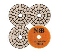 NBB Tampons de polissage diamant 50mm/2" disque de rénovation ponçage diamant pour polir à sec et à humide sur granit marbre pierre céramique avec support en nylon finition de qualité (200#, 4)