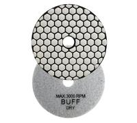 NBB Tampons de polissage diamantés 4" 100mm disque de rénovation ponçage diamant pour polissage à sec granit marbre pierre céramique avec support en nylon Bonne finition (1, BUFF Sec)
