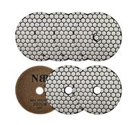 NBB Tampons de polissage diamantés 4" 100mm disque de rénovation ponçage diamant pour polissage à sec granit marbre pierre céramique avec support en nylon Bonne finition (7, 3000# Sec)
