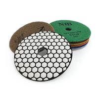NBB Tampons de polissage diamantés 4" 100mm disque de rénovation ponçage diamant pour polissage à sec granit marbre pierre céramique avec support en nylon Bonne finition (1, Mixte Sec)