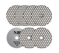 NBB Tampons de polissage diamantés 4" 100mm disque de rénovation ponçage diamant pour polissage à sec granit marbre pierre céramique avec support en nylon Bonne finition (7, BUFF Sec)