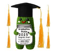 Nbbwwu au Crochet | Peluche Réconfortante Pickle avec 5 Pompons Colorés - Décoration de Bureau Cadeau Diplôme avec Carte d'Encouragement pour Ados Amis Lycée Anniversaire Étudiant