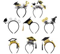 Nbbwwu Bandeau Chapeau de Diplômé,Accessoire En Feutre Pour Déguisement - 8 Pièces Bandeau Accessoire Photo Pour La Graduation Pour Garçons Et Filles Événement Scolaire Fête Et Spectacle