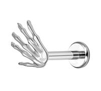 Nbbwwu Boucles d'oreilles squelette - Anneaux de lèvre à fil interne, bijoux gothiques en forme de main pour adolescentes, femmes, usage quotidien, vacances, voyage, costume à la maison, Golden palm