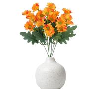 Nbbwwu Chrysanthèmes Artificiels | Décoration Florale d'automne Résistante aux UV | Chrysanthème Réaliste à Feuilles d'Eucalyptus Imperméable pour Jardin Cour Devant de Maison Cimetière Patio