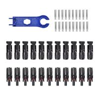 Nbbwwu Connecteur MC4, Connecteurs d'Adaptateur pour Panneaux Solaires par 10 Paires, Kit Câblage Renforcé Outils de sertissage avec Clé pour Maison Camping-Car Extérieur Jardin