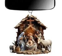 Nbbwwu Ornements de la Nativité,Pendentif de la Nativité - Décoration d'arbre de Noël de scène de la Nativité,Décor Acrylique la Naissance de jésus, décoration de Maison Robuste et Festive pour