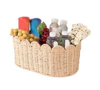 Nbbwwu Panier de Rangement en Osier Tressé, Corbeille Déco Mignonne, Boîtes Pour Chambre De Bébé Coin Chambre Étagères Bureau Canapé Placard Bibliothèque Commode Salle De Bain Table