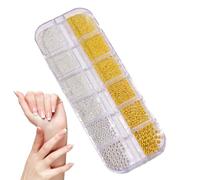 Nbbwwu Petites perles à ongles 3D de différentes tailles pour manucure, argent, or, charme, perles caviar pour fabrication de bijoux, artisanat, décoration