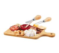 Nbbwwu Planche à Charcuterie Set - Plateau Apéritif - Planche à Découper en Bois avec Couteaux et Étiquette Merci Carrée pour Réunion Familiale Anniversaire Housewarming Invités
