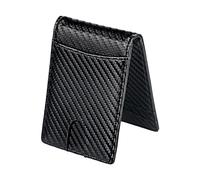 Nbbwwu Portefeuille avec pince à billets - Portefeuille fin en cuir PU, portefeuille fin à deux volets haute capacité pour homme, poche avec porte-cartes pour amis et famille, Noir , Refer to