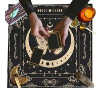 Nbbwwu Tapis de Tarot | 50 x 50 cm - Nappe de Tarot pour lectures - Nappe de Table, Fournitures de sorcière, Tapis de Soleil Papillon Phase de Lune pour événements d', conseiller Magicien