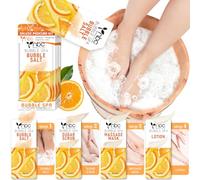 nbc BeautiLab Kit de trempage des pieds : sel bulle, gommage au sucre, masque de massage, lotion de massage dans une boîte, kit spa 4 étapes pour pieds secs, adoucit les callosités, pieds fatigués (1