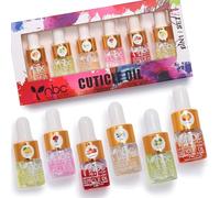 nbc BeautiLab Lot de 6 huiles pour cuticules avec fleurs et vitamine E pour réparer les cuticules pendant la nuit adoucissant les cuticules, Cuticle Oil Lot de protecteur pour la peau endommagée