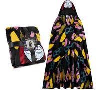 NBC Sally Couverture a Capuche pour Femme, Ados et Enfants 130x150 cm, Poncho Plaid Polaire Chaud, Comfy Couverture Portable, Cosy Idee Cadeau (Noir NBC)