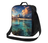 NBCCDVSH Sac à déjeuner isotherme avec belle vue sur la mer pour homme et femme, réutilisable, étanche, sac fourre-tout pour pique-nique, travail