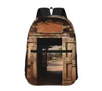 NBCCDVSH Sac à dos de voyage rétro Cowboy Western Country Farm pour femme et homme 15,6" - Étanche - Pour le travail et les affaires