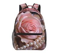 NBCCDVSH Sac à dos de voyage rose et perles pour homme et femme 15,6"
