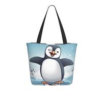 NBCCDVSH Sac fourre-tout motif pingouin heureux pour femme, sac d'épicerie, sac à provisions esthétique, sac à main de plage