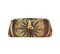 NBCCDVSH Trousse à crayons en cuir avec fermeture éclair élégante pour homme et femme - Trousse à crayons en cuir avec motif loi de la boussole pour le travail, le bureau, les voyages - Trousse de