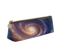 NBCCDVSH Trousse à crayons en cuir avec fermeture éclair élégante pour homme et femme - Trousse à crayons en cuir romantique Paris Eiffel pour le travail, le bureau, les voyages, Spirale spatiale