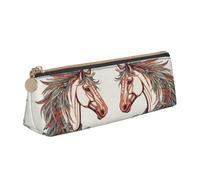 NBCCDVSH Trousse à crayons en cuir avec fermeture éclair élégante pour homme et femme - Trousse à crayons en cuir pour le travail, le bureau, les voyages, Cupidon Flèche Amour Cheval, Taille unique