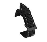 NBCNZCTSAS 18 mm 20 mm 22 mm 24 mm Braceuse intelligente de sangle de silicone for 24 mm Ajustement for Huawei For for Samsung Watch Sport Bracelet en caoutchouc Soft(2-black buckle,20mm)
