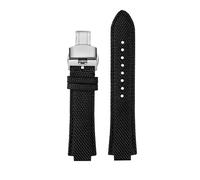 NBCNZCTSAS 1853 adapté for Tissot montre for hommes Super Player PRX série T137.410 bracelet de montre en nylon modifié 26-12mm bracelet de montre for bouche convexe(Black silver Folding)