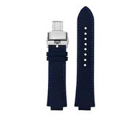 NBCNZCTSAS 1853 adapté for Tissot montre for hommes Super Player PRX série T137.410 bracelet de montre en nylon modifié 26-12mm bracelet de montre for bouche convexe(Blue silver Folding)