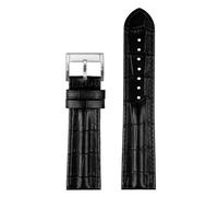 NBCNZCTSAS 20mm 22mm Bracelet de montre en cuir Rivet hommes Bracelet de remplacement Bracelet adapté for Hamilton kaki adapté for l'aviation H70605731/H32705521(Black-silver,20mm)
